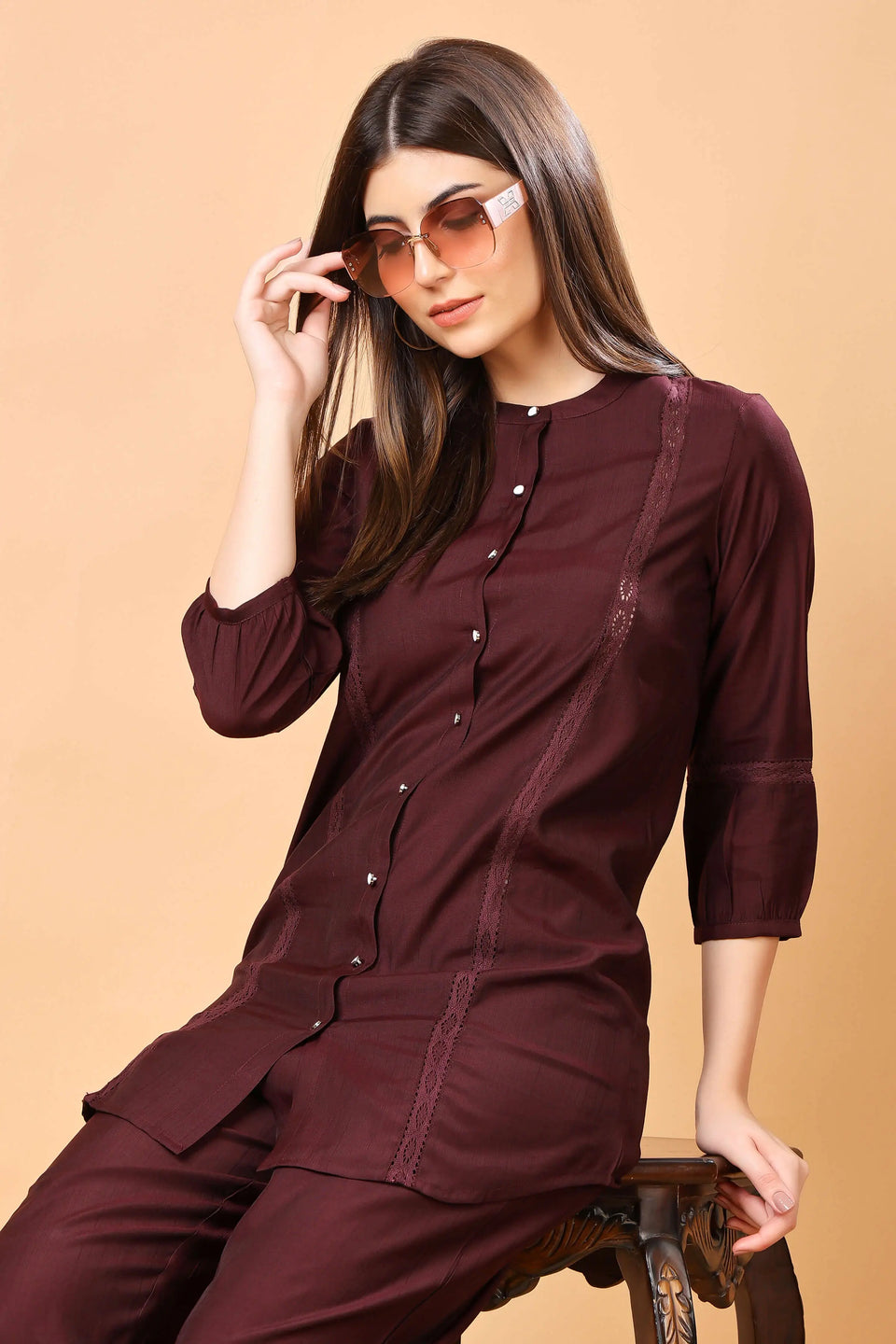 Vertican fabric texture of premium co-ord set