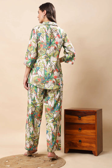 Back view of Rabric Floral Printed Muslin Co-ord Set