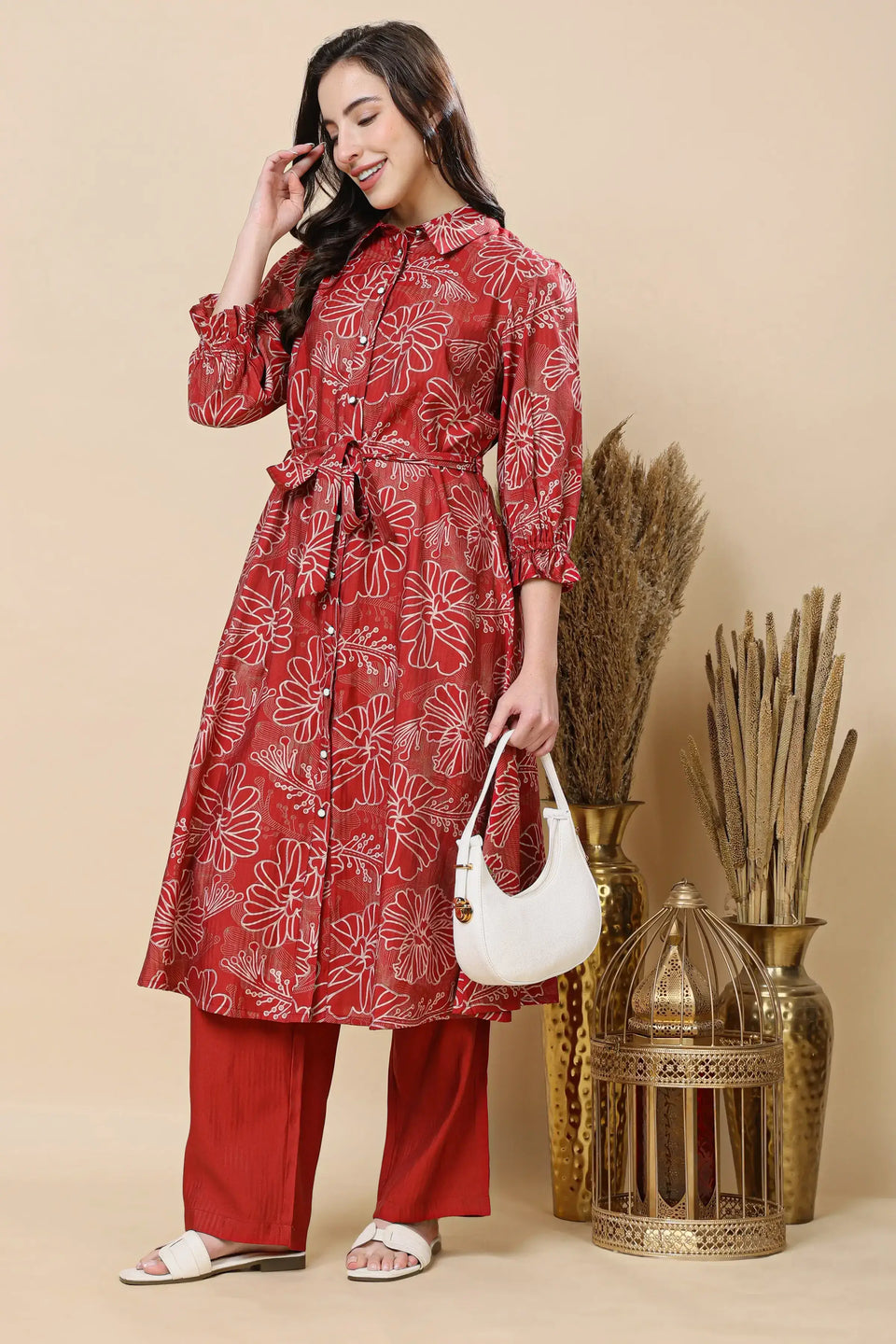 Office wear women co-ord set in Berlin silk