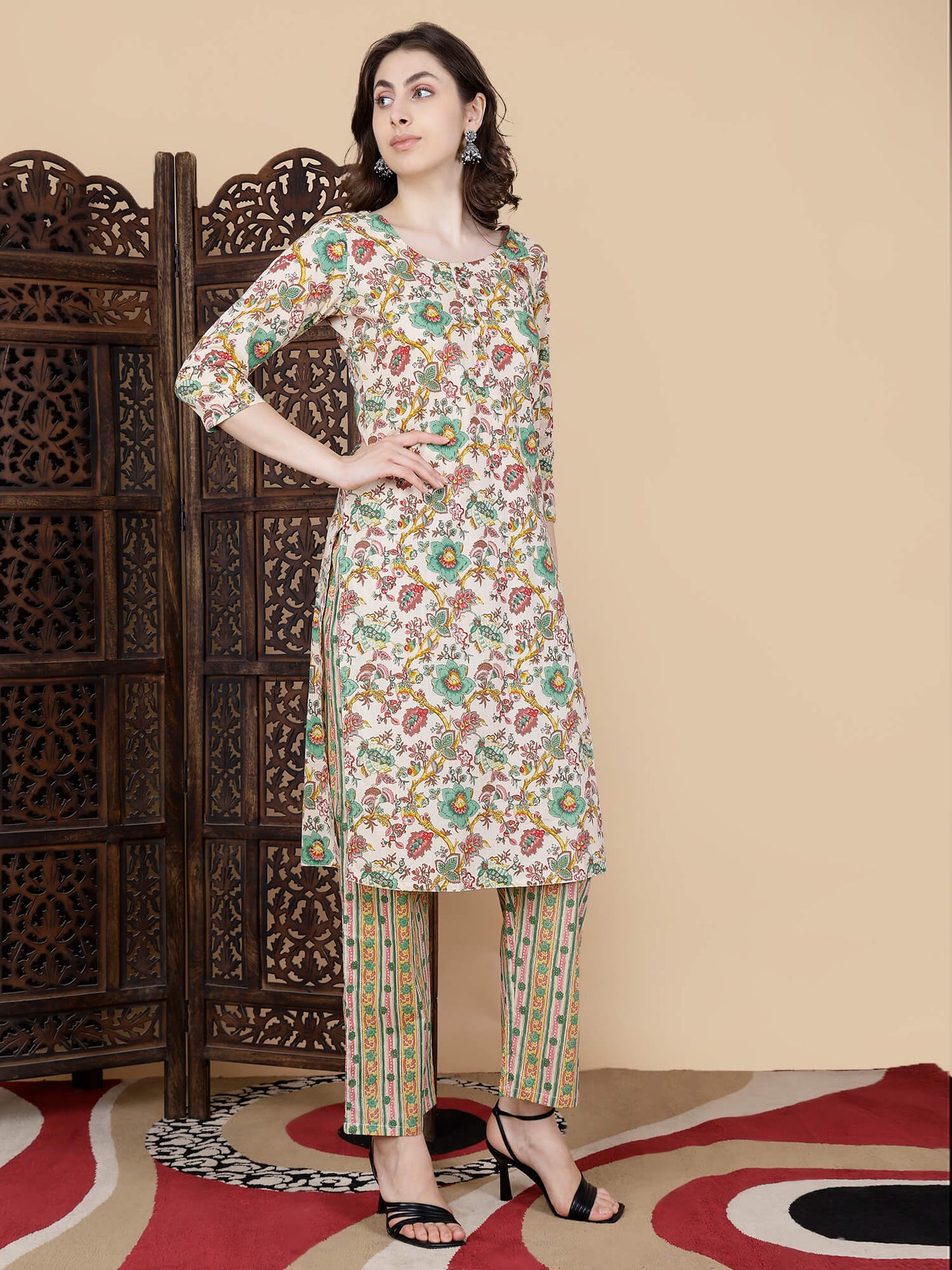 Rabric Women’s Cotton Kurti Set – Full Look