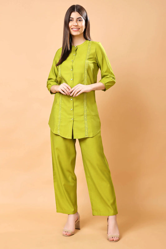 Rabric Premium Lime Green Co-Ord Set Front View