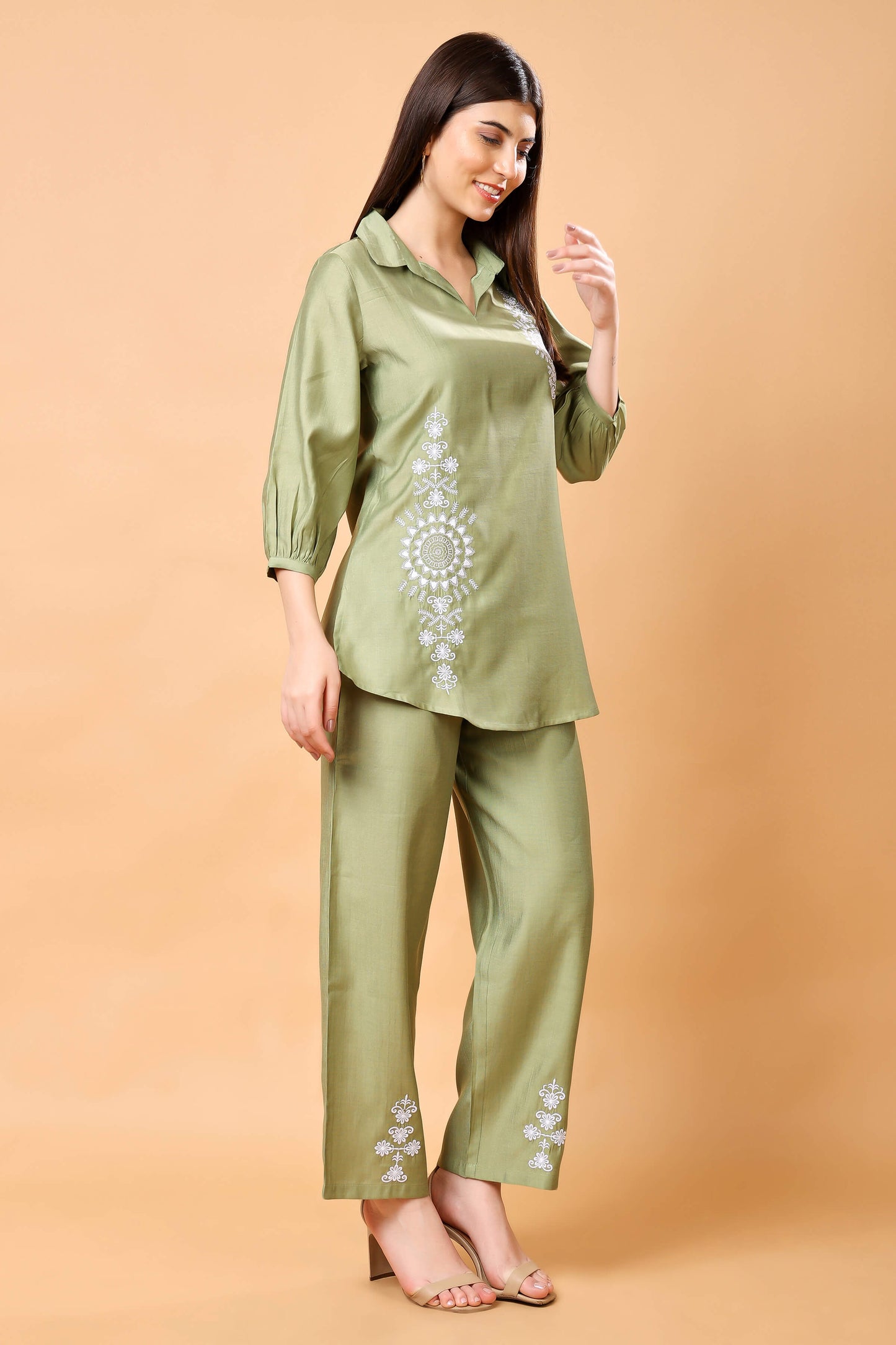 Rabric Premium Olive Green Co-ord Set Lifestyle Image