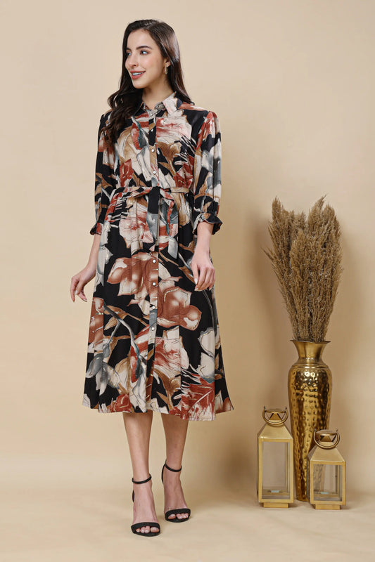 RABRIC women rayon long kurti dress front view