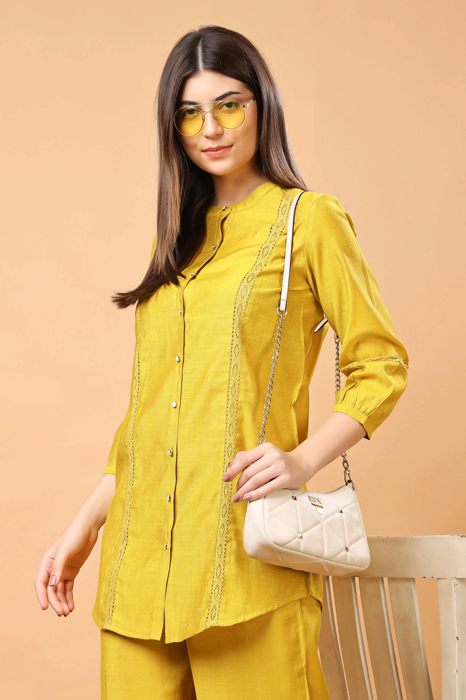 Stylish Mustard Yellow Summer Co-ord Set by Rabric