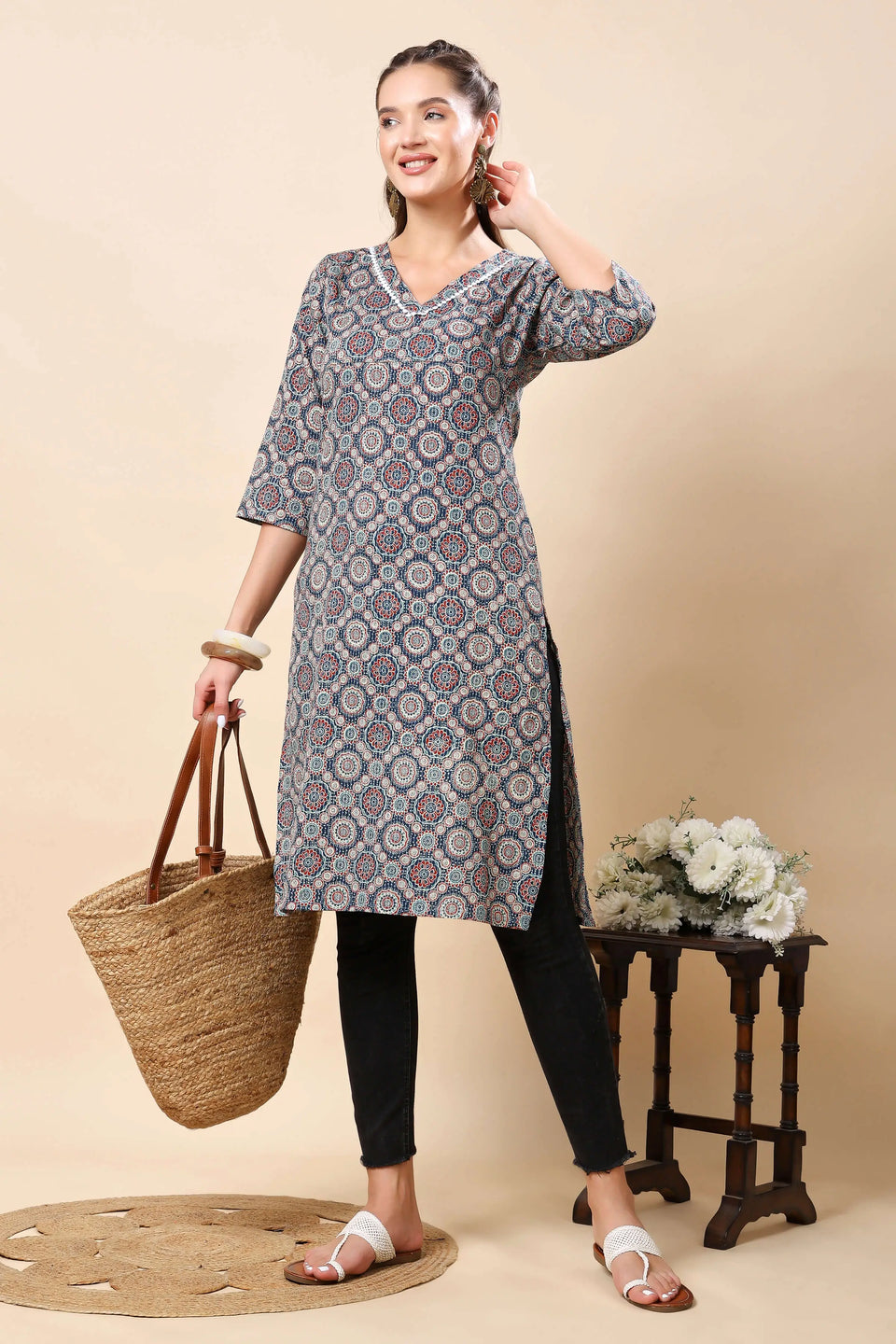Rabric brand label premium ethnic cotton kurti for women