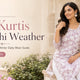 Woman wearing a lightweight cotton daily wear kurti suitable for Delhi summer, monsoon and changing weather