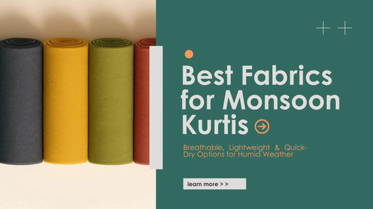 Lightweight and breathable fabrics like cotton blends and rayon help keep kurtis comfortable during humid monsoon weather