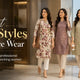 Woman wearing a stylish cotton office wear kurti for professional workplace fashion