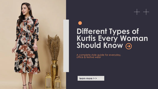 Different types of kurtis for women including straight-cut, A-line, short and long kurti styles