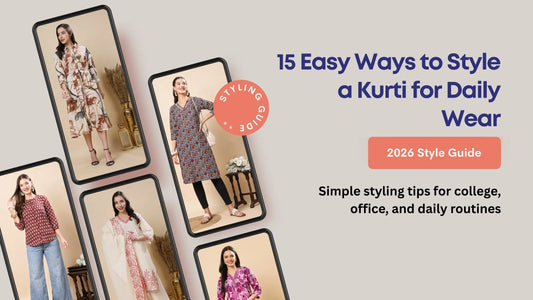 Daily wear kurti outfit styled with straight pants and flats for a comfortable casual look