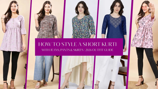 Short kurti styling ideas with jeans, pants and festive skirt for women in 2026