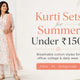 Woman wearing a lightweight cotton kurti set for women under 1500 in summer