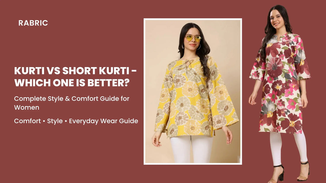 comparison of kurti vs short kurti styles for women showing long and short kurti outfits