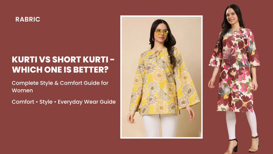 comparison of kurti vs short kurti styles for women showing long and short kurti outfits