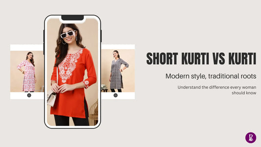 A modern Indian woman wearing a stylish short kurti paired with contemporary bottoms, representing the blend of traditional ethnic wear and modern fashion.