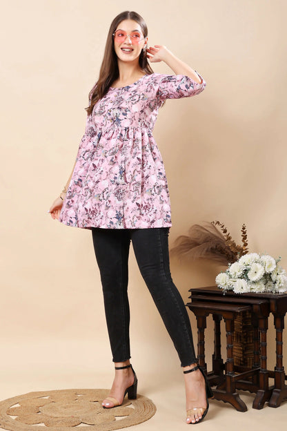 Elegant Pink Ethnic Wear Top by Rabric