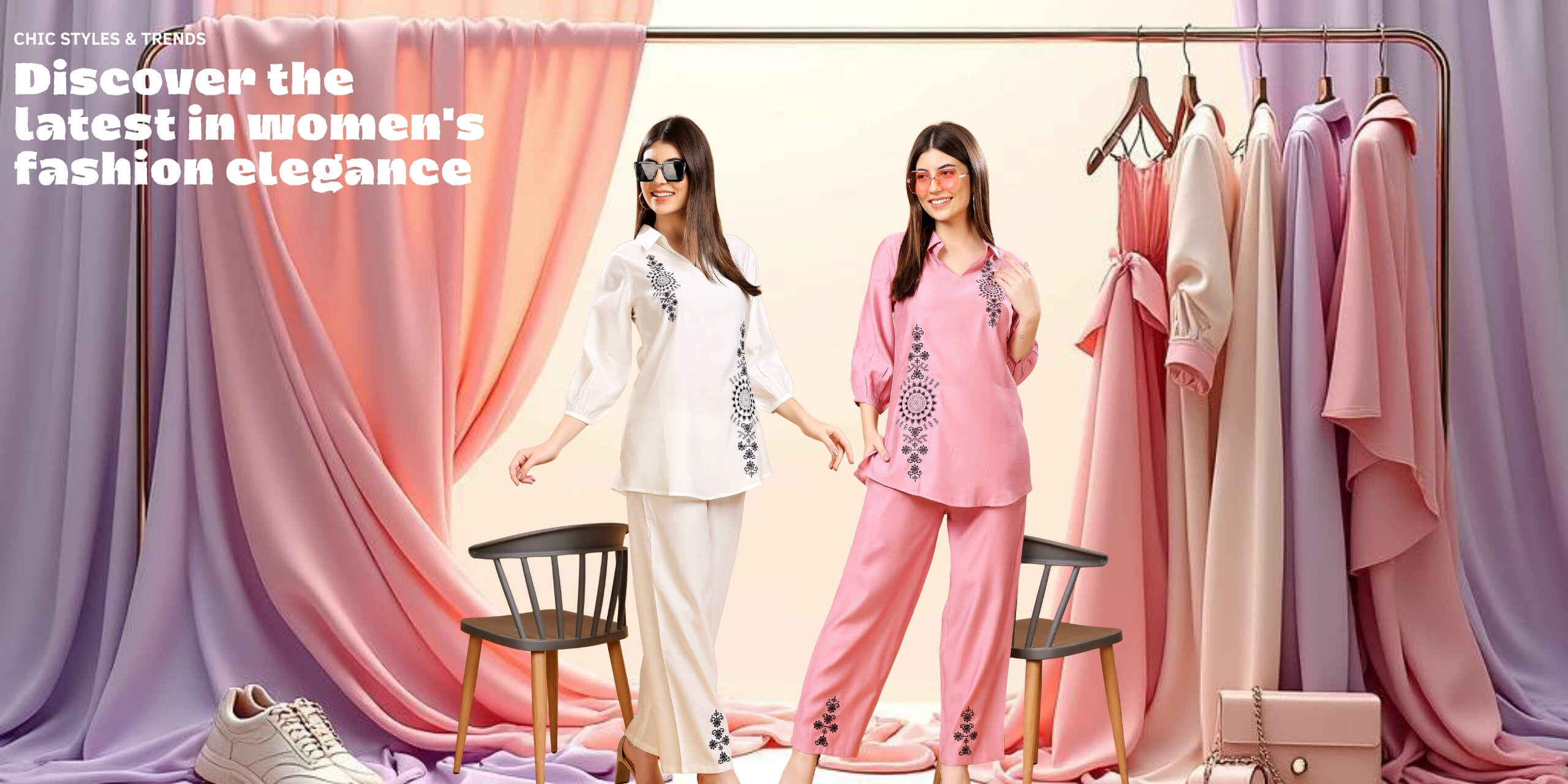 Discover the latest in women's fashion elegance at Rabric Stores – stylish embroidered kurtis, pastel co-ord sets, and trendy outfits for modern women.