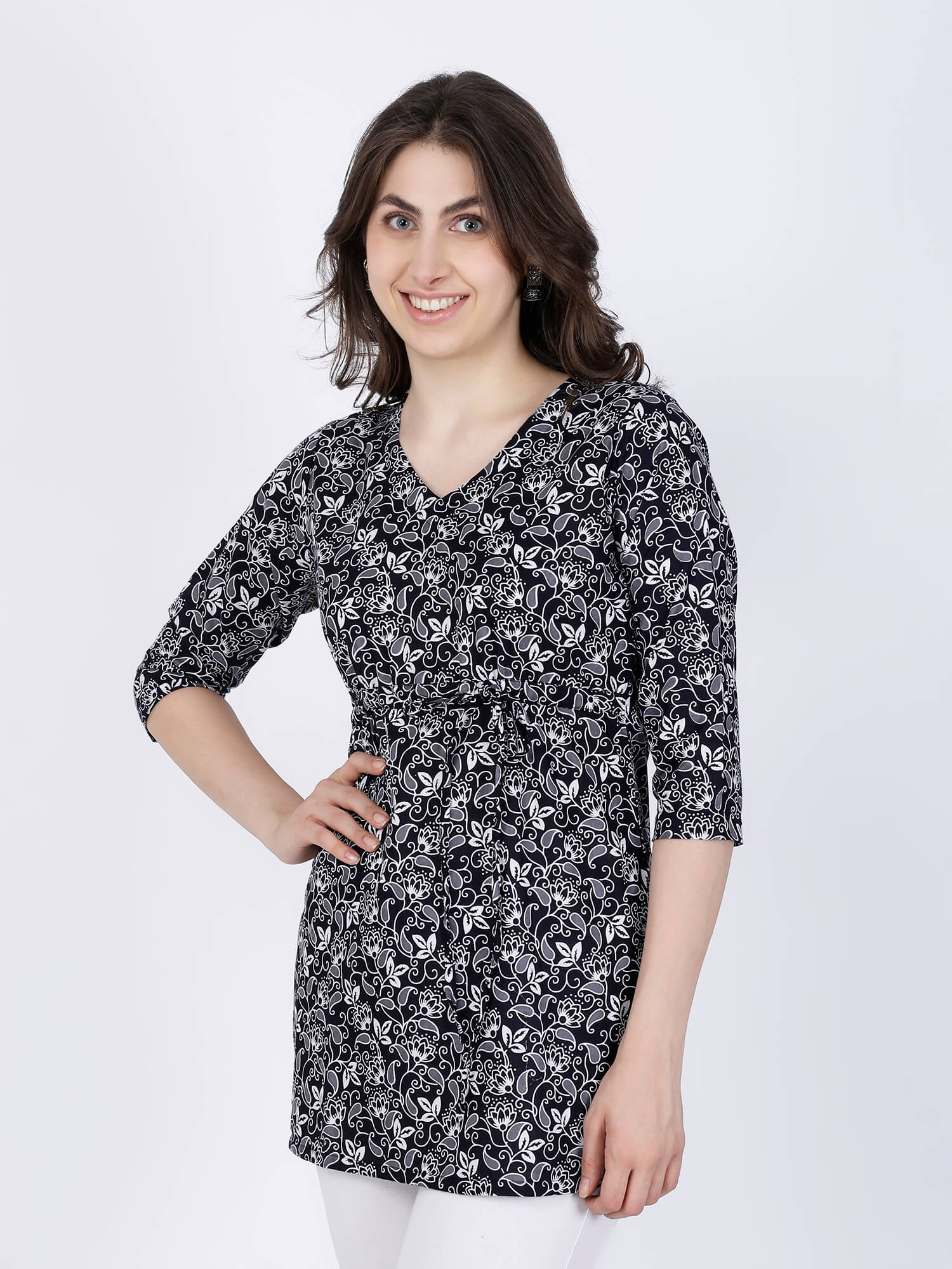 Waist tie-up detail on Rabric’s Premium Cotton Short Kurti