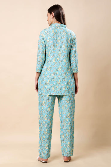 Rabric Aqua Loungewear Set – Back View