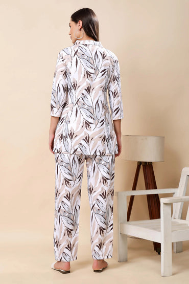 Back view of Rabric premium cotton printed co-ord set for women