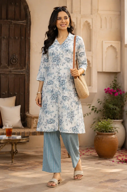 RABRIC casual floral cotton co-ord set for women styled for summer daily wear and travel fashion
