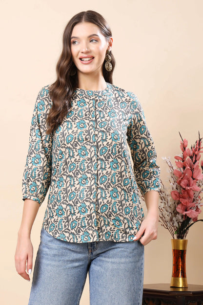 Rabric Women’s Casual Wear Premium Short Top with Floral Print