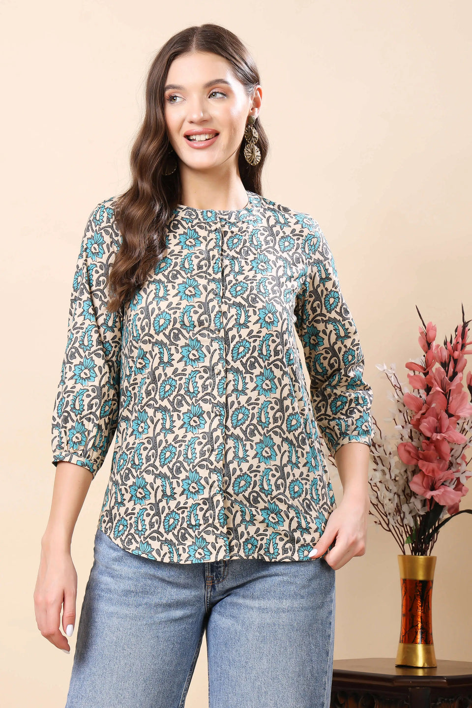 Rabric Women’s Casual Wear Premium Short Top with Floral Print