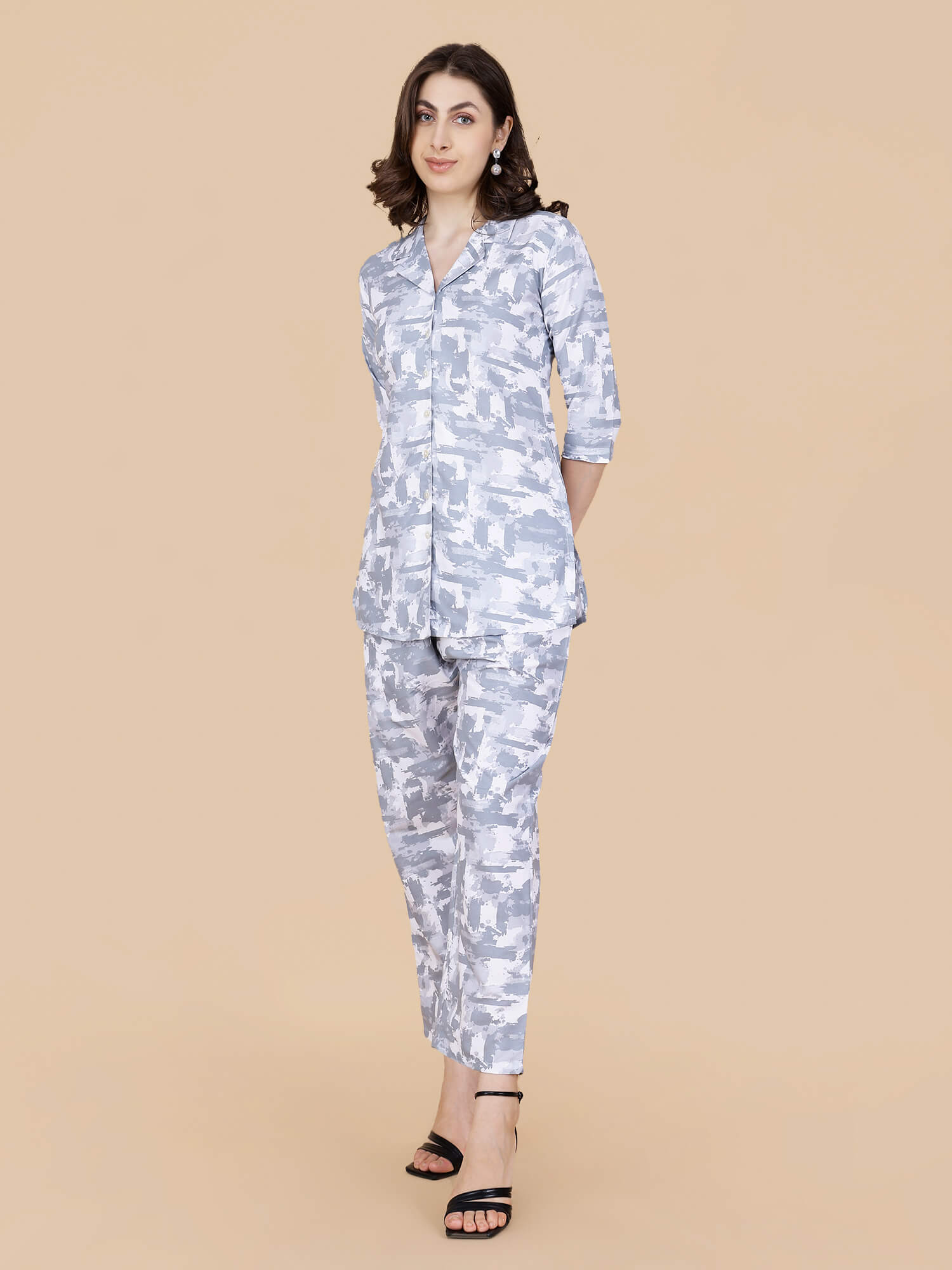 Front Open Button Style Premium Co-ord Set for Women