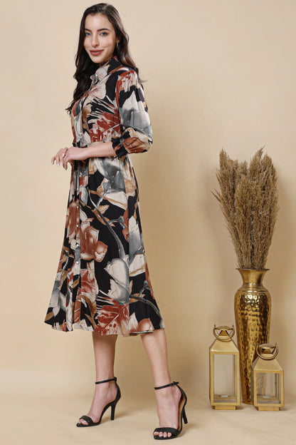 Collar neck rayon kurti with button panel