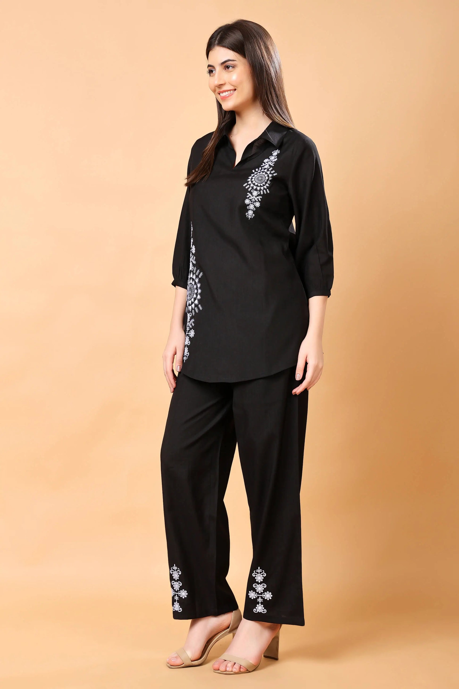 Rabric black co-ord set with side pocket pants