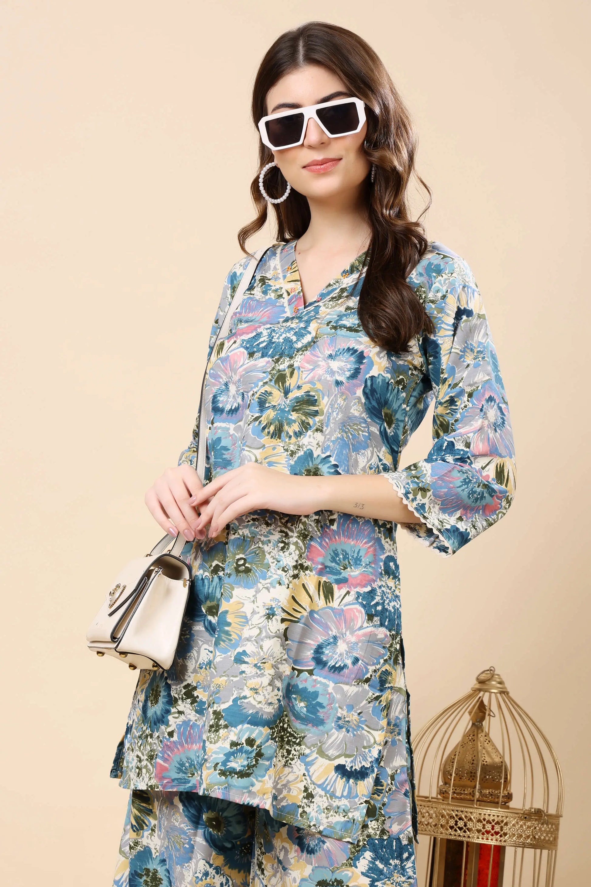 Floral wide-leg pants from Rabric Cotton Co-ord Set