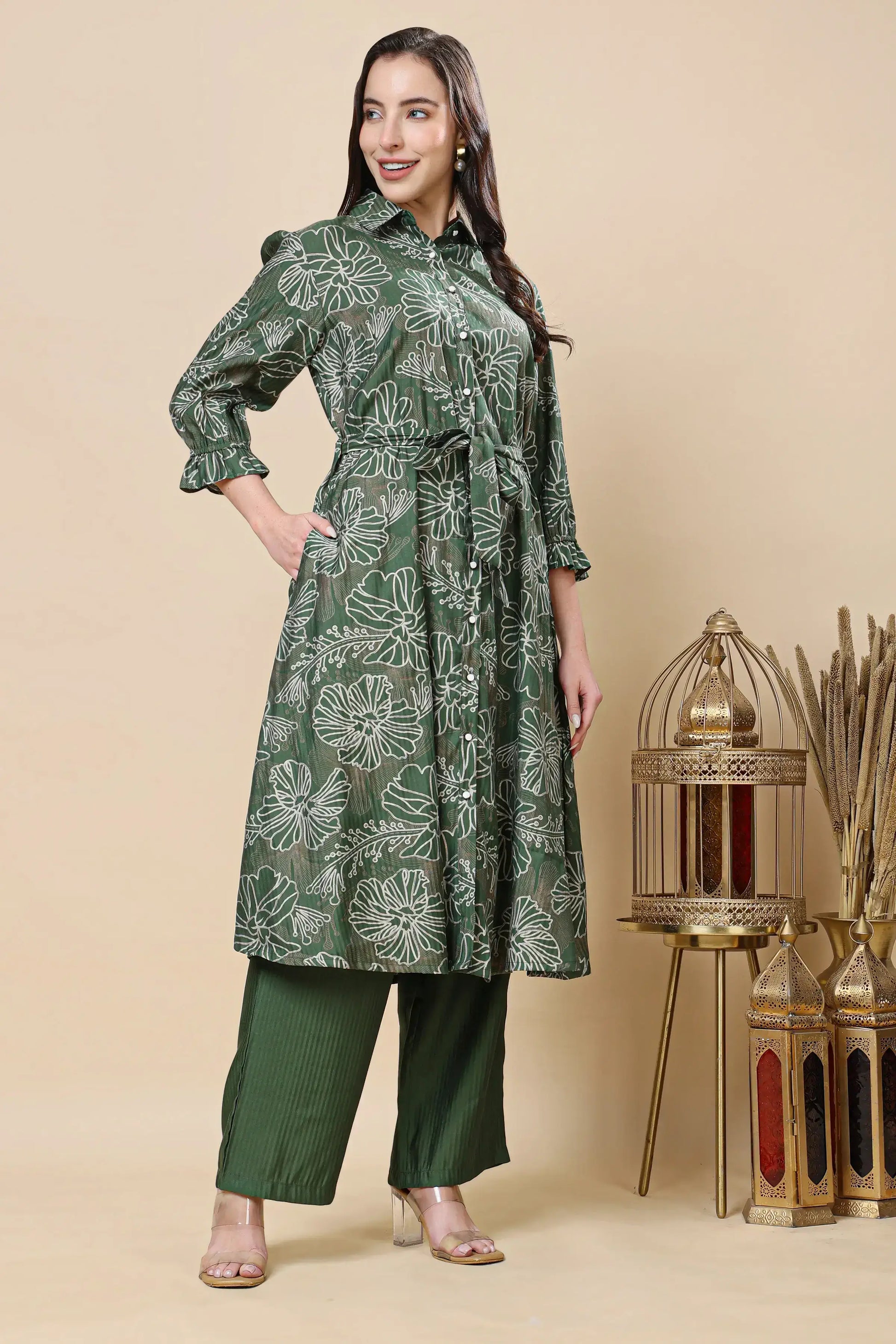 Office wear women co-ord set in Berlin silk