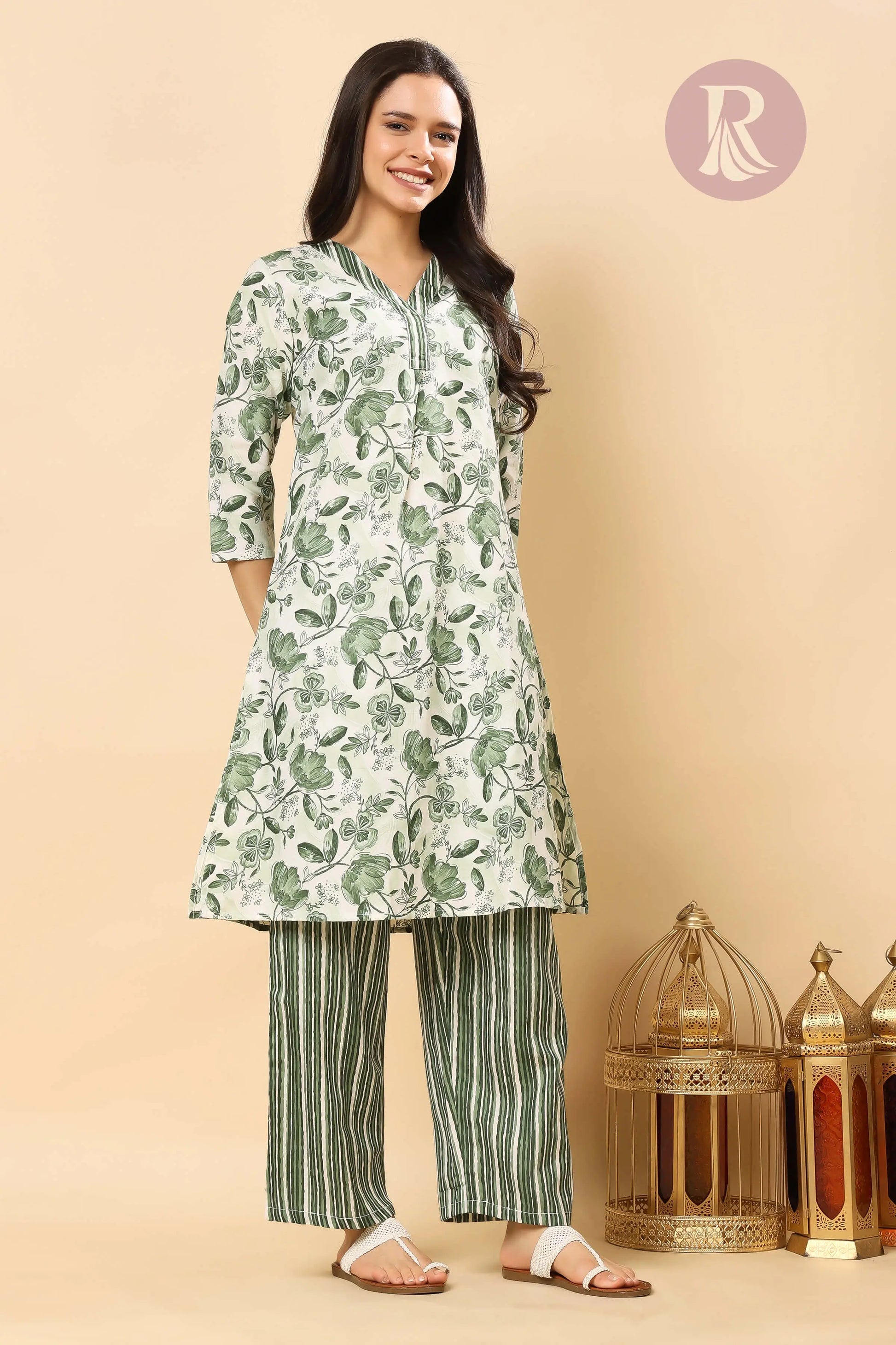 Full look of Rabric premium cotton kurti pant set for women