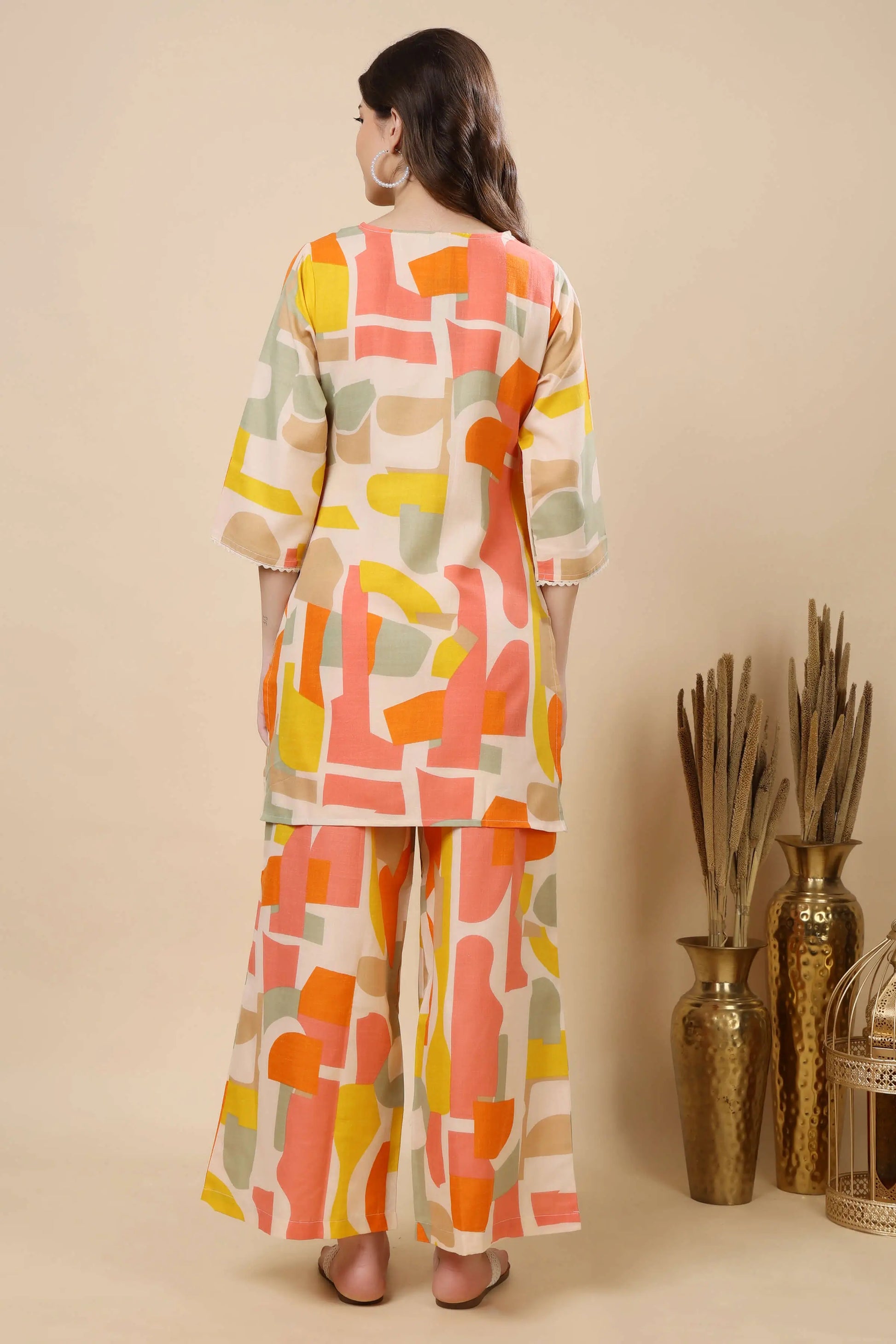 Back View of Wide-Leg Pants Co-ord Set – Rabric