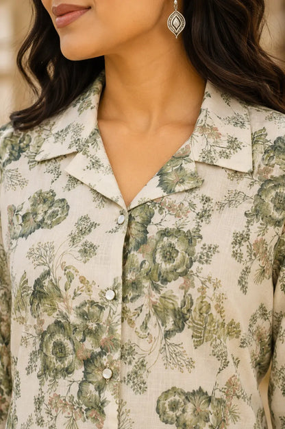 Elegant designer cotton kurta set for women by RABRIC in floral print