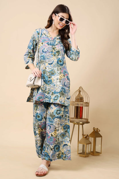 Floral wide-leg pants from Rabric Cotton Co-ord Set