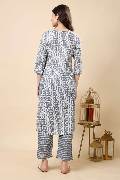 Rabric premium cotton kurti set with printed dupatta for women
