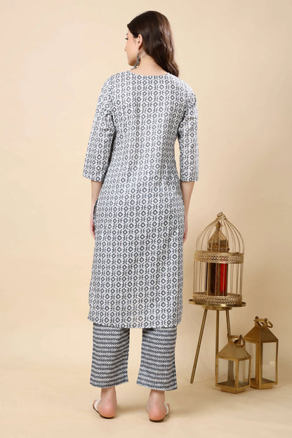 Rabric premium cotton kurti set with printed dupatta for women