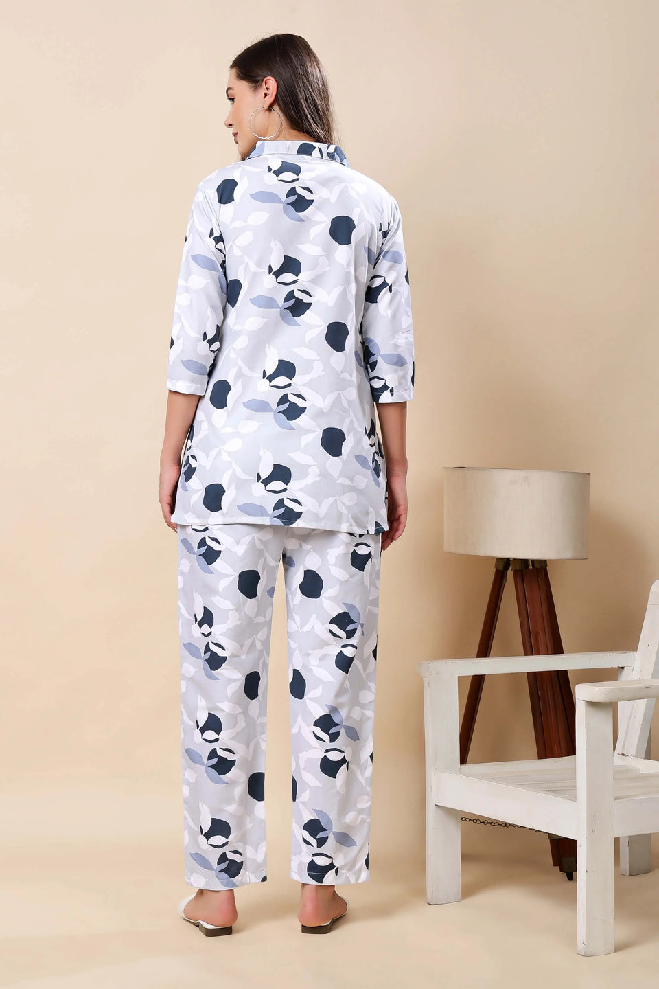 Back view of Rabric premium floral cotton co-ord set for women