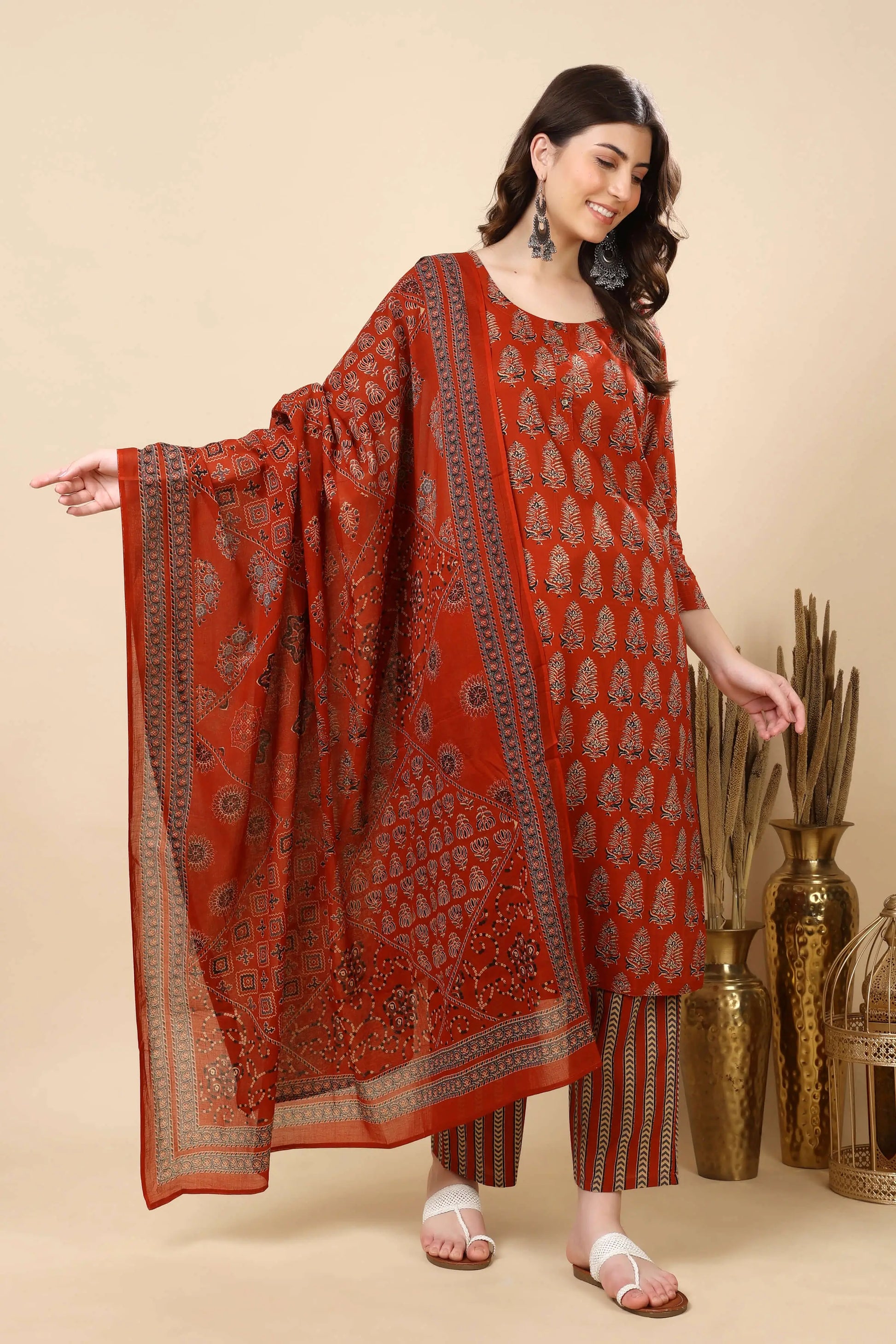 Handcrafted Cotton Printed Dupatta – Rabric Ethnic Wear