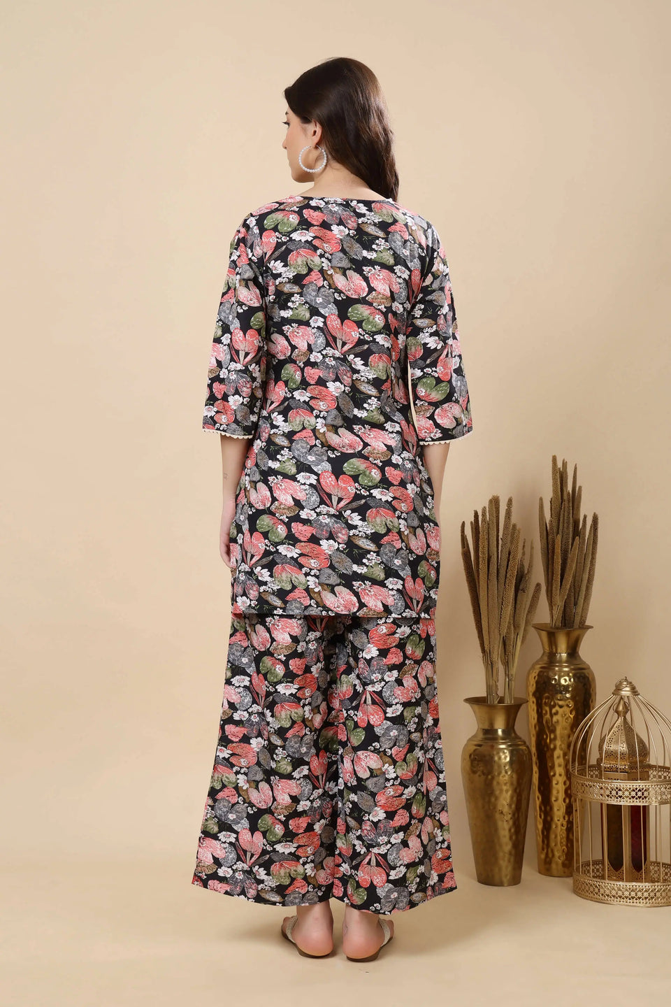 Stylish Rabric Floral Co-ord Set – Back Design