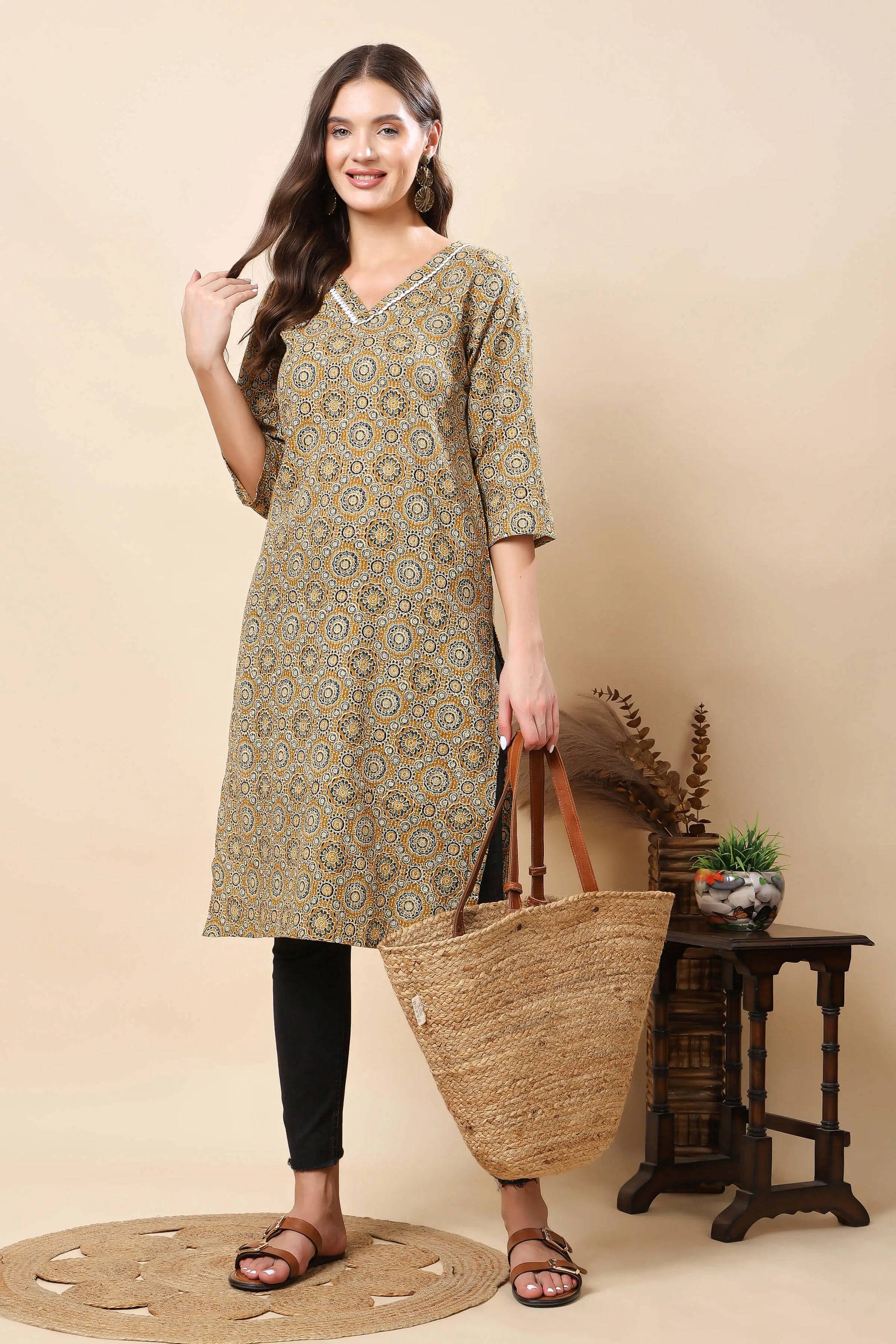 Styling ideas for Rabric cotton long kurti