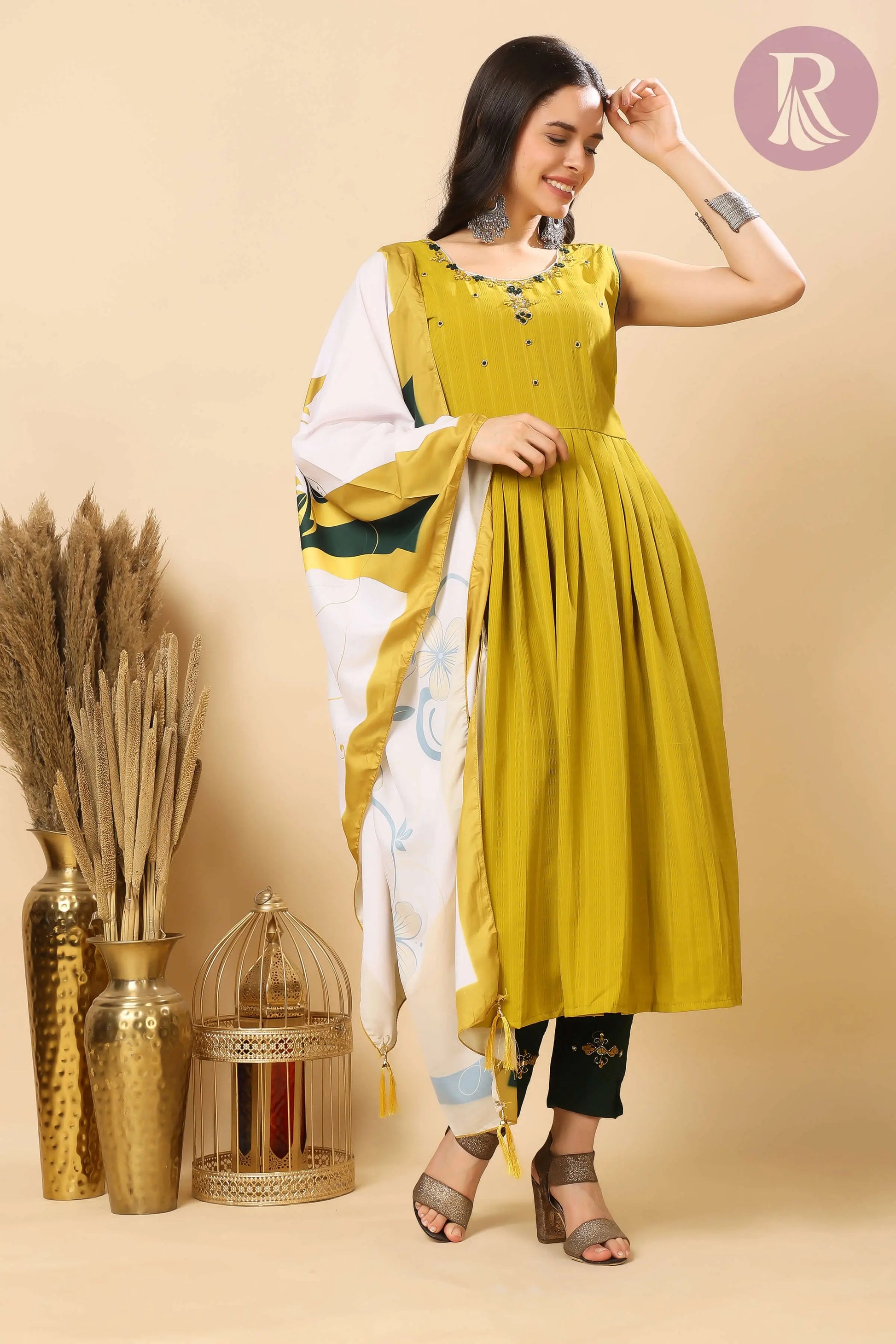 Office wear rayon kurti set for women