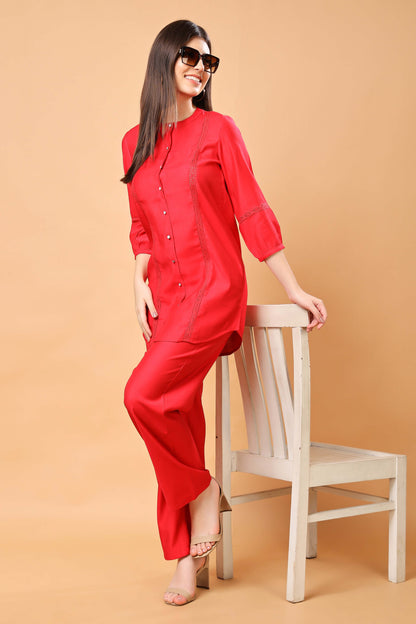 Round neck design of Rabric premium co-ord set