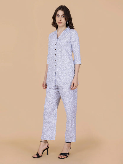 Flatlay of Rabric premium cotton loungewear set with floral print