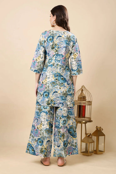 Back view of Premium Cotton Floral Co-ord Set by Rabric