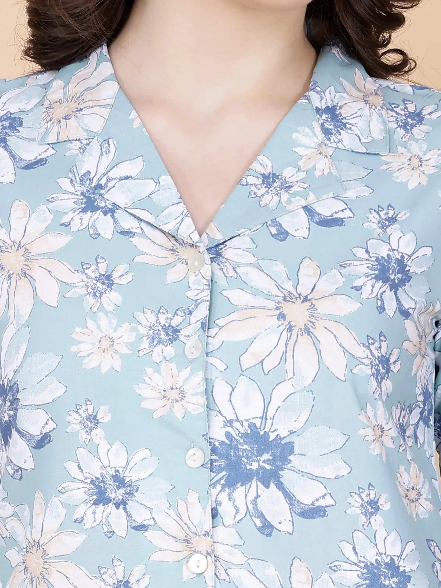 Close-up of Button-Down Top from Rabric Cotton Co-ord Set