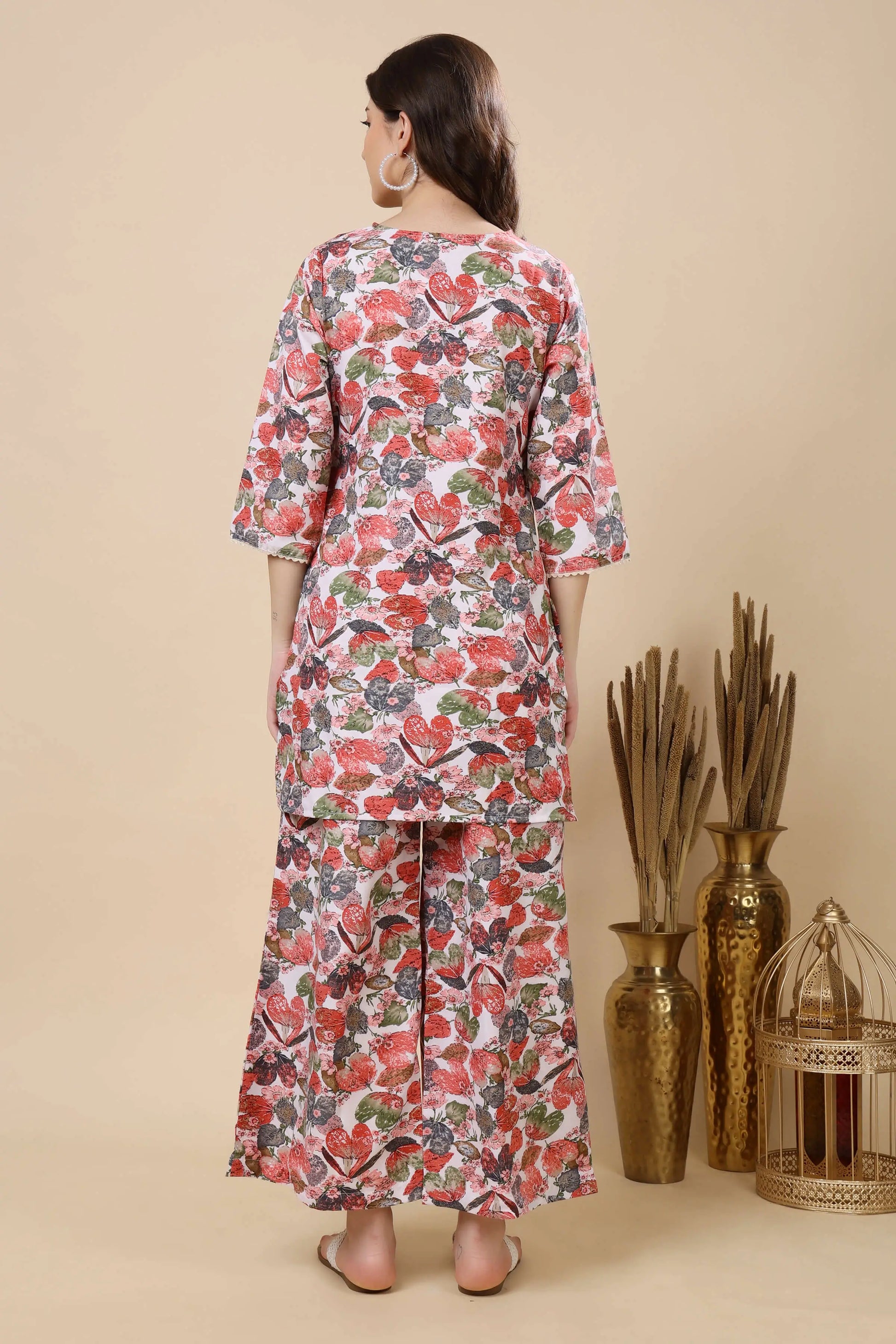 Back View of Rabric Floral Cotton Co-ord Set