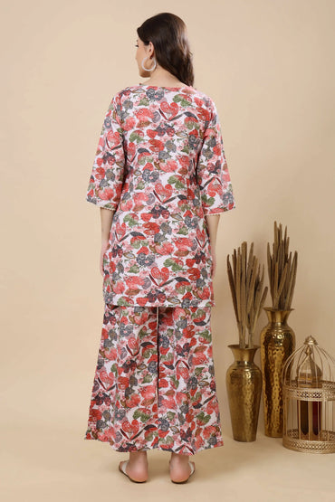 Back View of Rabric Floral Cotton Co-ord Set