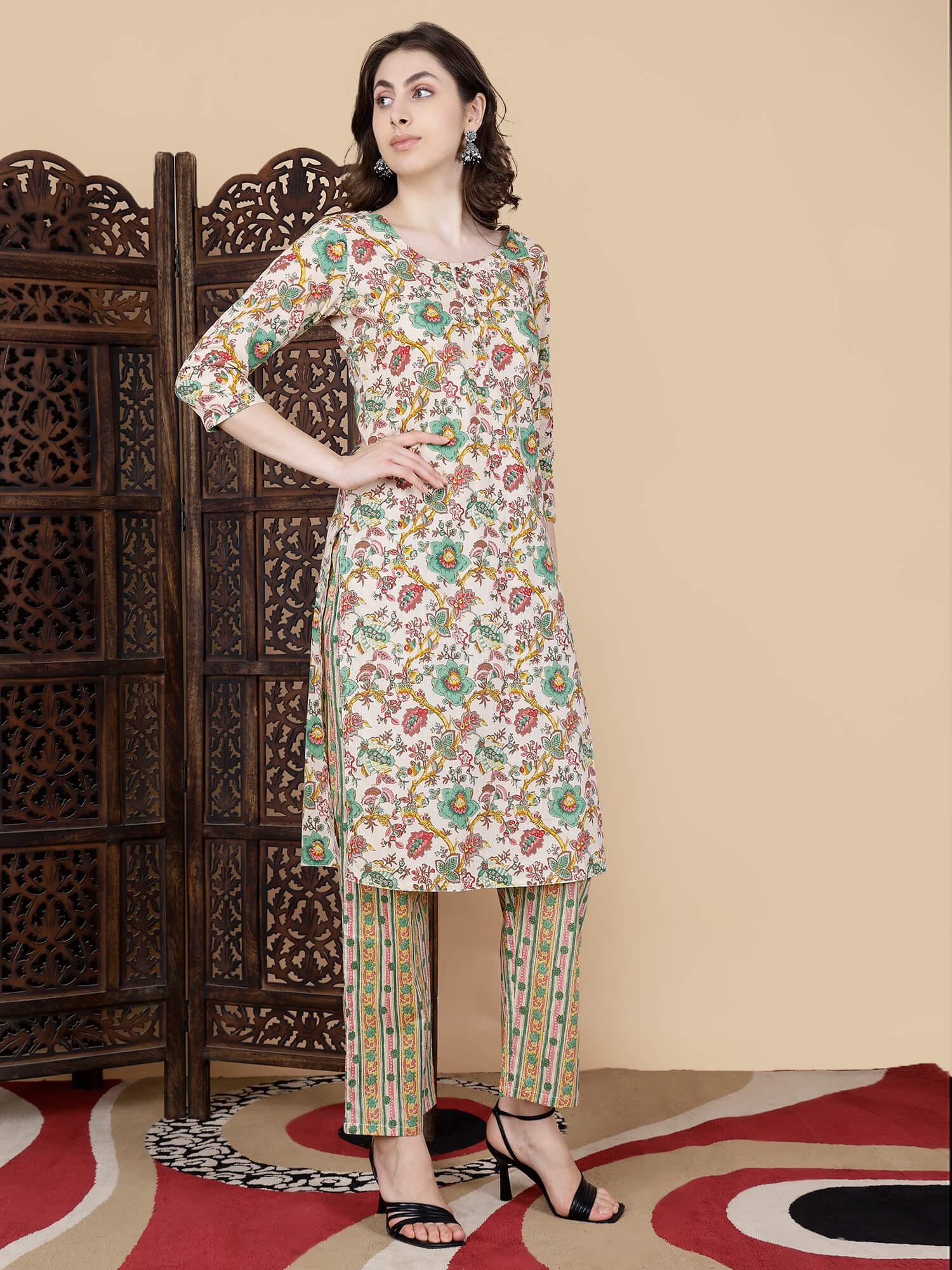 Rabric Women’s Cotton Kurti Set – Full Look